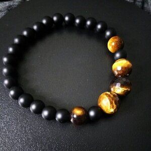 Courage & Protection! Huge Top Quality TigersEye Beads! Chunky Stretch Bracelet